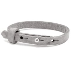 Smalle leren armband concrete grey