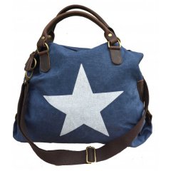 Tas met ster jeansblue