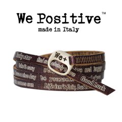 We Positive armband Coccodrillo marrone