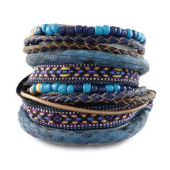 Wikkelarmband blauwtinten